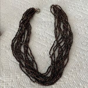 Silpada brown bronze seed bead necklace